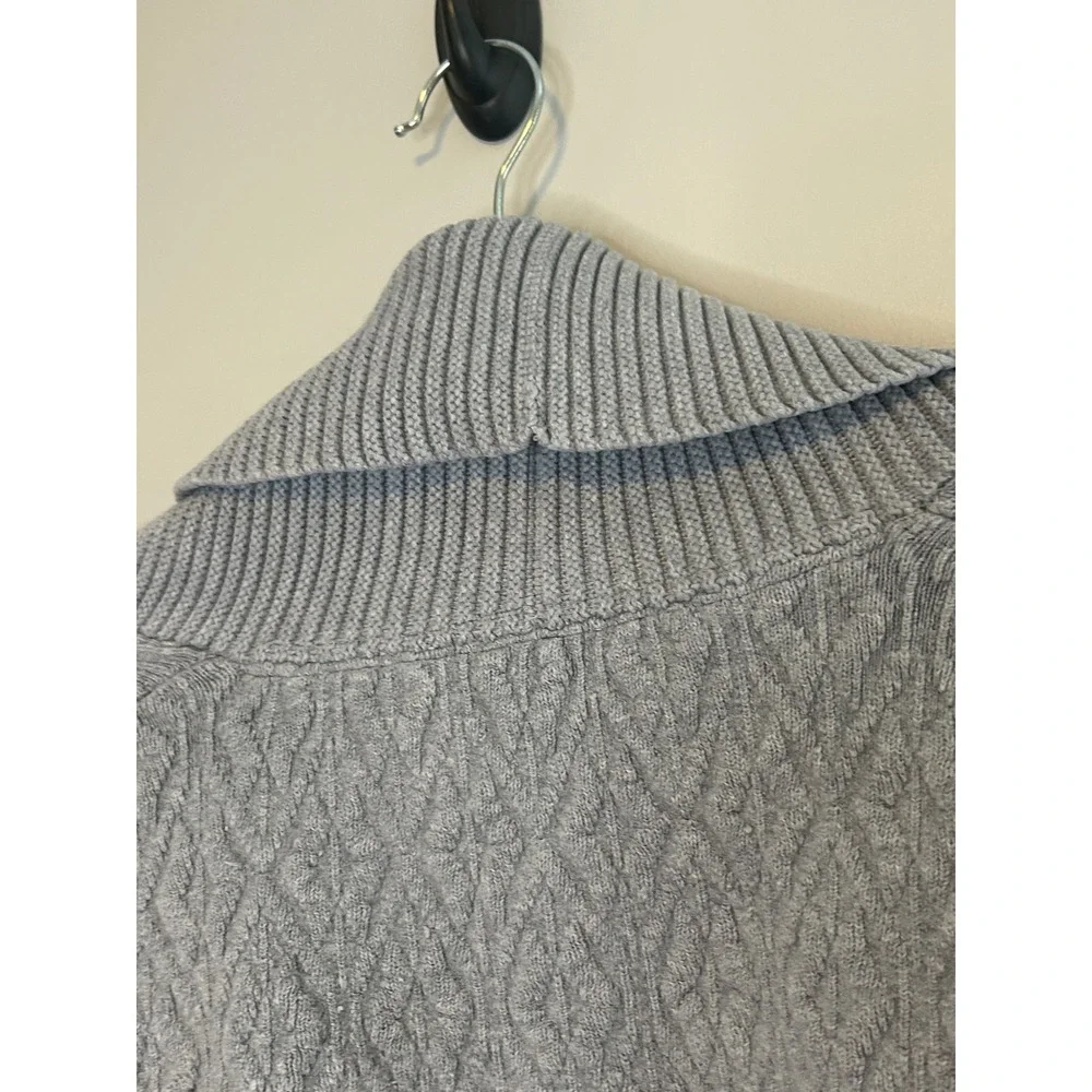 Victoria's Secret Light Gray Cable Knit Shawl Collar Cardigan Sweater Size Small
